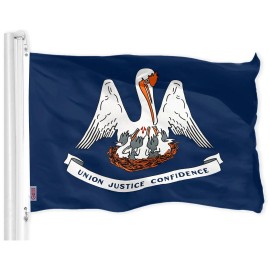 UD_G128 Combo Pack: USA American Flag 3x5 Ft 150D Printed Stars & Louisiana Flag 3x5 Ft 150D Printed