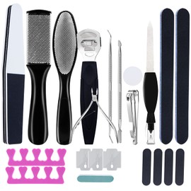 Professional Pedicure Kit, 20 in1 Stainless Steel Foot Care Kit, Foot Scraper for Dead Skin, Pedicure Tools for feet, Home Pedicure Foot Spa Kit, Foot Scraper for Callus Removal Men Women