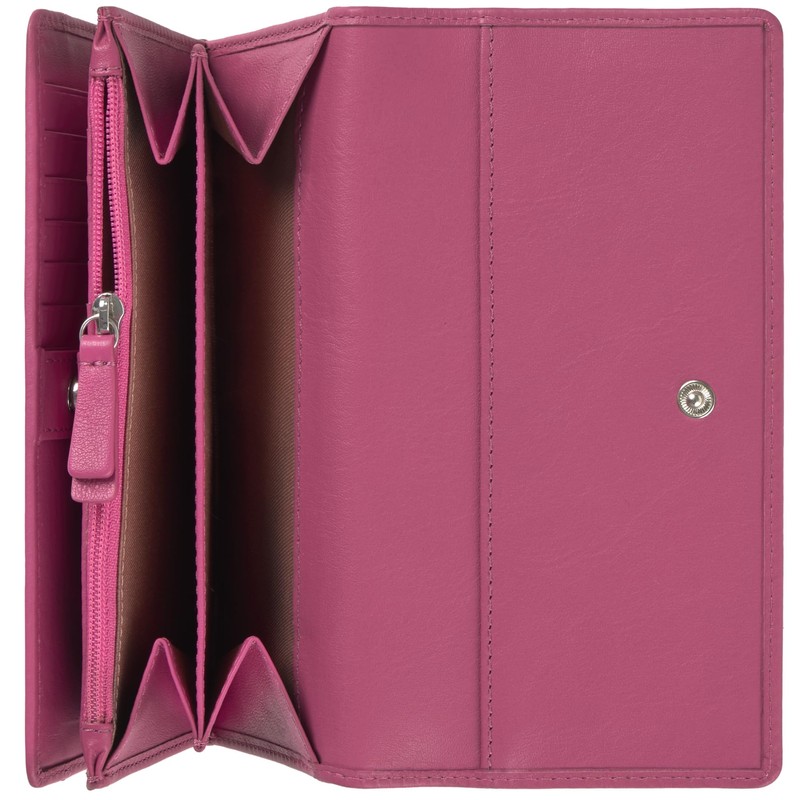 GlobeeCraft Leather Wallet, fuchsia, Casual