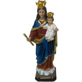 mrcjsales 12 Inch Mary Help of Christians Statue Religious Figure Maria Auxiliadora Catholic Statue for Home Altar Decor Church Display Resin Figurine Religious Gifts