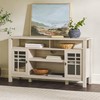 Walker Edison Transitional-Style Windowpane Glass Door Storage Sideboard, 58 Inch,