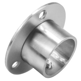 DORYUM 2 Pack Stainless Steel Closet Pole Sockets, Heavy Duty Closet Rod End Supports Round Shaped Flange Rod Holder with Screws for Wardrobe Bracket Shower Curtain Rod Flange Socket Kit (32mm)