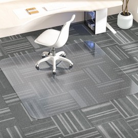 MESHDO Office Chair Mat for Carpet, 53" X 45" X 0.09" Desk Chair Mat for Carpet Floors, Clear and Thick Rolling Computer Chair Mats with Non-Slip Studded for Home and Office Low Pile Carpets