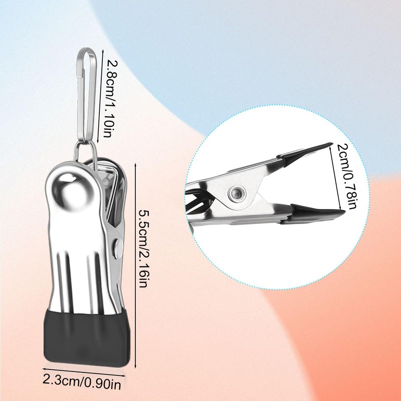 24 Pack Clothes Pegs For Washing Line, Stainless Steel Laundry