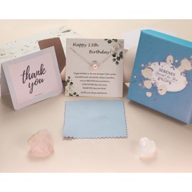 Sereney 13 Year Old Girl Gift Ideas S925 Sterling Silver Pink Pearl Necklace as 13th Birthday Gifts for Girls, Adjustable Length Necklace for 13 Yr Old Girl Gift Trendy 2024 Happy 13th Birthday