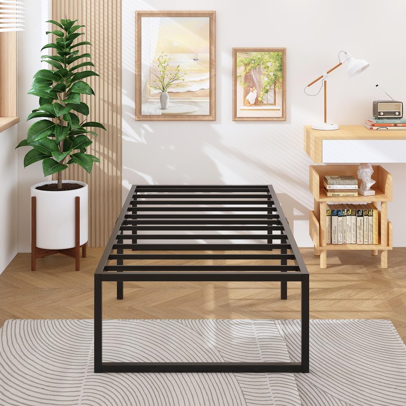 Lutown-Teen 18 Inch Twin XL Bed Frames with Fabric Bed