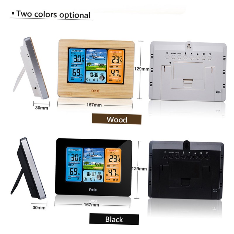 FJ3373 Multifunction Digital Weather Station LCD Alarm Clock Indoor Outdoor