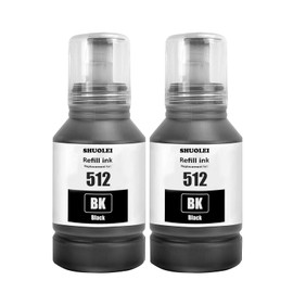 512 Ink Refill Bottles Compatible for Epson 512 Ink Refill Bottles for Ecotank ET-7700 ET-7750 Inkjet Printer 2 Pack Black