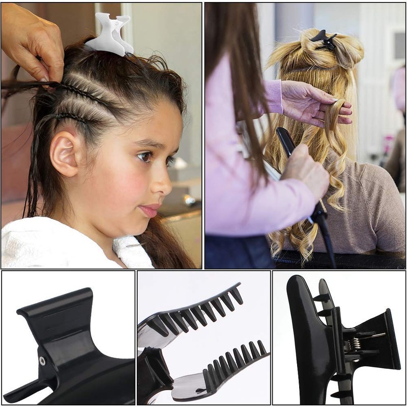 BAHABY Hair Clips for Styling Sectioning 12 Pack Black White