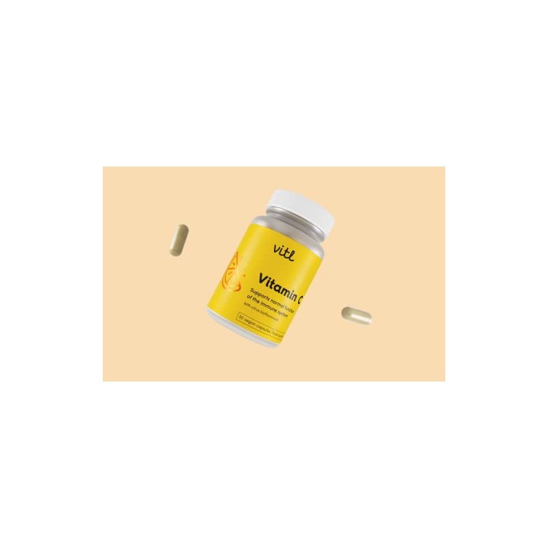 Vitl Vitamin C 500mg Supplement - 30 Vegan Easy to