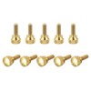 sourcing map Knurled Screws M4 x 16 mm Brass Shoulder