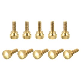 sourcing map Knurled Screws M4 x 16 mm Brass Shoulder Bolts Step Handle Knobs Attachment for PC Electronic Mechanical Pack of 10