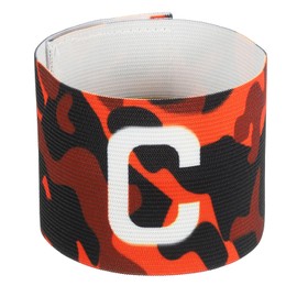 sourcing map Soccer Captain Armband, Nylon Captain Arm Bands for Soccer Elastic Captain C Arm Band Sports Captain Armbands for Football Team Training Youth & Adult Orange, Pack of 1