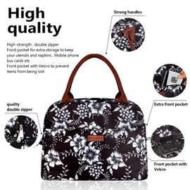 RONAVO Womens Lunch Bags-Lunchbox for Work & Travel Lunch Bag,Soft Sided Coolers Insulated Bags Larger Capacity (Black Starry)