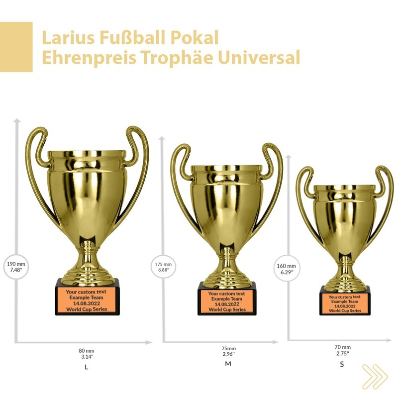Larius Trophy Honour Prize – Universal Award Trophy with/without Desired
