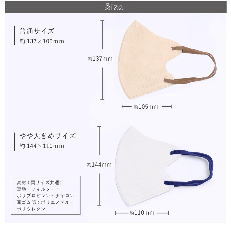 [NISYO] 【SAI-彩】シルクフィールマスク バイカラーマスク 内側布製 新感覚 不織布マスク ふつうサイズ(ホワイト×ベージュ×1袋)