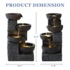 Outdoor 4-Tiers Water Fountain, Garden Cascading Waterfalls Fountain with 4