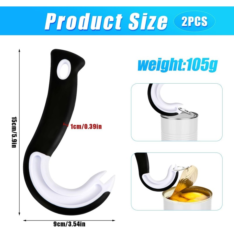 2 Pcs Easy Open Ring Pull Can Opener Easy Grip