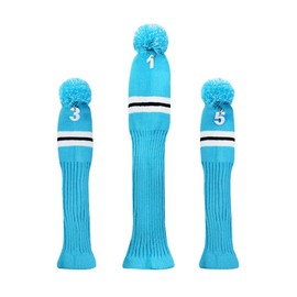 Hauni Stripes Knitted Golf Headcovers 3 Piece Set, Numbered 1, 3, 5 Driver and Fairway Head Covers Fits 460cc Drivers
