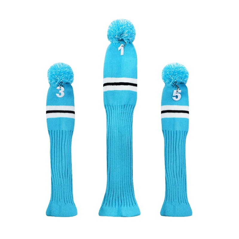 Hauni Stripes Knitted Golf Headcovers 3 Piece Set, Numbered 1,
