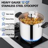 TeamFar Stock Pot with Lid, 12QT Stainless Steel Tri-ply Cooking
