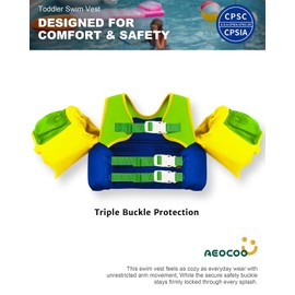 Puddle Float Jumper 20-30-50-60-70 Pounds, Toddler Swim Vest for 1-3-5-6-9 Years Old, Pool Floats with Swimming Arm Floaties Swim Jacket & Water Wings for Kids Swimmies, Boys, Girls, Niños, Crocodile