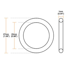 sourcing map 20pcs Nitrile Rubber O Rings 27mm OD 25mm ID 1mm Width Metric Seal