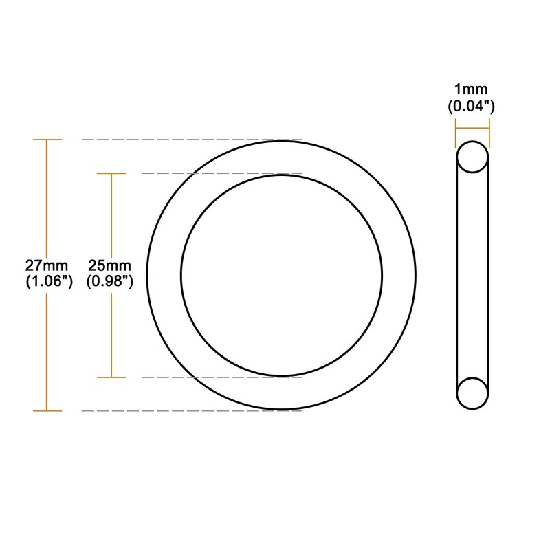 sourcing map 20pcs Nitrile Rubber O Rings 27mm OD 25mm