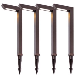 Energetic Low Voltage LED Landscape Light, Brown Aluminum Pathway Lighting, 4pcs
