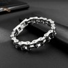 SeiMios Men's Bracelet Stainless Steel Motorcycle Bike Chain Bracelet Polished