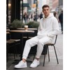 LUYIJIESHENG Men's White Tracksuit 2 Piece Set Athletic Sweatsuits Hoodies
