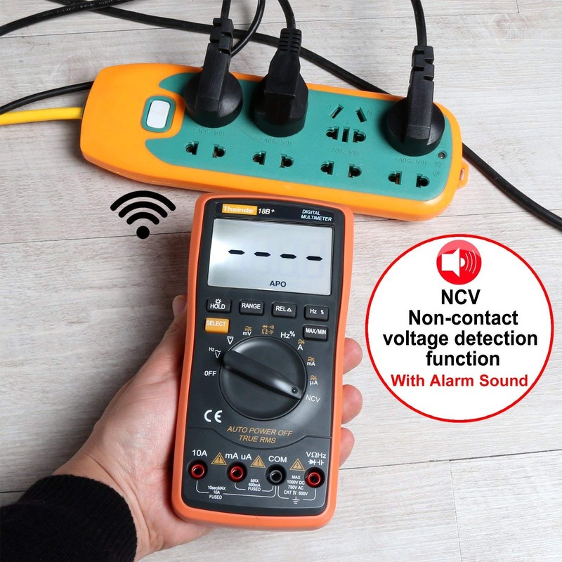 Digital Multimeter with Automatic Range Selection - Backlit Counter, Multi-Tester,