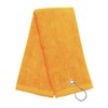 Gold 100% Cotton Golf Towel Tri-Fold with Grommet & Hook