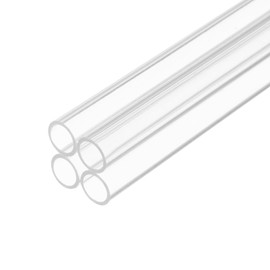 Rebower 10" Clear Plastic Rigid Pipe 8mm x 10mm(5/16" x 3/8") Acrylic Tube Round Polycarbonate Tubing, [for Plumbing, Hydraulics, Aquarium, DIY] - 4Pcs