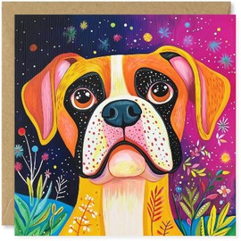 Beau Willows Boxer Birthday Card - Girls Birthday Card For Kids Daughter Granddaughter - Card For Dog Lovers