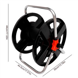 High Pressure Washer Hose Reel, Aluminum Hose Reel Hand Crank Holds up to115 ft of 1/2" Hose for Yard Lawn Agriculture and Home Gardening
