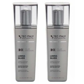 Tec Italy Lumina Silver Shampoo for Natural Gray and White Hair 10.1 oz (Pack of 2)