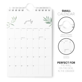 Karto Mini Wall Calendar 2025-2026 - Vertical 6x9 inch July 2025 to December 2026 - Small, Versatile, and Easy Planning with the Aesthetic Desk Monthly Calendar - Greenery