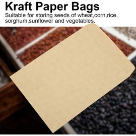 100 sobres de semillas, bolsas de papel kraft autoadhesivas, bolsas reutilizables para almacenamiento de alimentos, mini sobres de almacenamiento de semillas para panadería, (9 * 13 adhesive)
