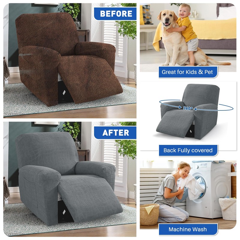 MAXIJIN Waterproof Recliner Covers for Large Recliner 3 Pieces Oversized
