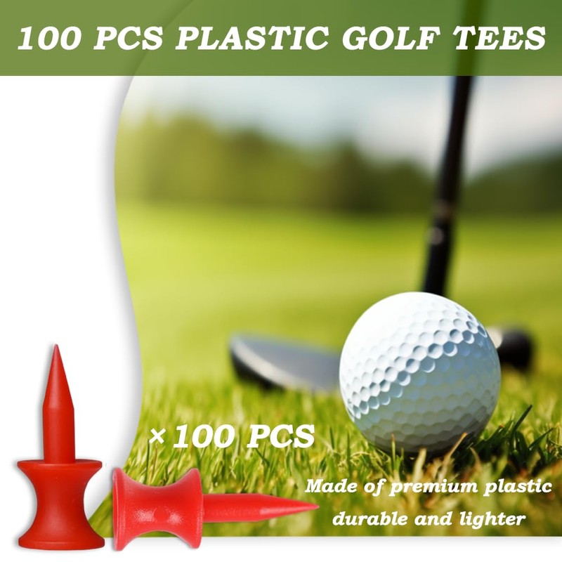 DAZISEN Golf Tees Plastic - 32MM Durable Small Castle Golf