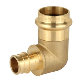 (Pack of 2) EFIELD 1 inch Copper Press X 3/4 inch PEX-A Expansion Elbow Fitting (Brass Made), For Copper and Pex-A Pipe Connection,(PRESS227)