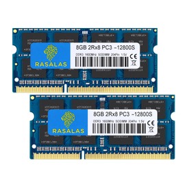Rasalas 16 GB (2 x 8 GB), DDR3L SODIMM RAM Memory Modules for Laptops, 1600 MHz, PC3L-12800, Laptop Memory, SODIMM RAM, CL11, 204-Pin, Non-ECC, Voltage: 1.5 V (Dual Support)
