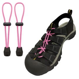 UamGlsob Elastic No Tie Shoe Laces Replacement for Water Sandal, Round Bungee Stretchy Lock Shoelaces for Adults and Kids, One Size 47" (Pink)