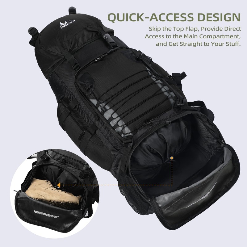 LibSkyln Hiking Backpack, 90L Camping Backpack, Water Resistant Lightweight Outdoor