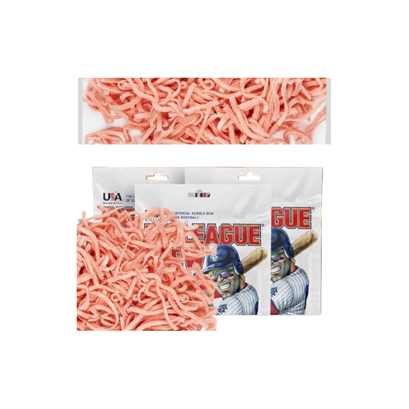 Shredded Chewy Bubble Gum, Baseball Candy, Gluten Free - (3