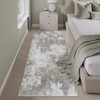 PureCozy Modern Abstract Runner Rug for Hallways Grey Non Slip