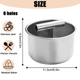 Stainless Steel Meatball Shaper, 6 Holes Meatball Press for Kitchen, Manual Mince Ball Shaper, Non-Stick Meatball Machine, for Meatballs, Shrimp Balls, Kitchen (S)