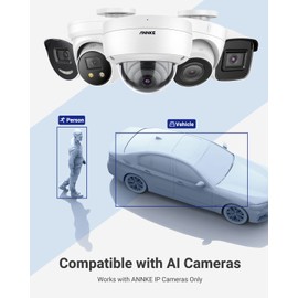 ANNKE 8CH Network Video Recorder for PoE Security Camera System, Work with 12MP/4K/5MP/4MP IP Cameras NVR, 24/7 Recording with 1TB HDD, Human& Vehicle Detection, Remote Monitoring, H.265+