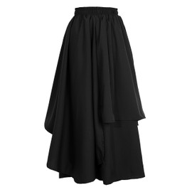 Life Palette Japanese Style Samurai Hakama Harem Pants Men Women Yoga Ninja Pants Black… One Size